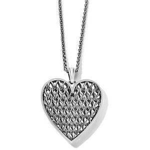 NWT Brighton heart pendant necklace chain adjustable silver gift memories